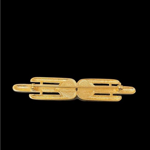 VINTAGE Monet 1980s Art Deco Style brooch - Picture 2 of 2